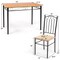 Costway 5 PC Dining Set Wood Metal Table 30'' and 4 Chairs Kitchen Breakfast Furniture New